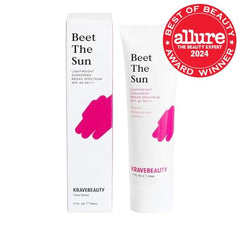 Beet The Sun texture close-up showing non-greasy, hydrating sunscreen formula