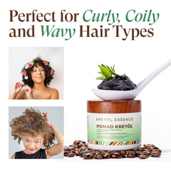 Kreyol Essence Haitian Black Castor Oil closeup showing rich texture for nourished hair.
