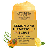 Krmspe turmeric lemon lip scrub jar demonstrating gentle exfoliation for smoother lips