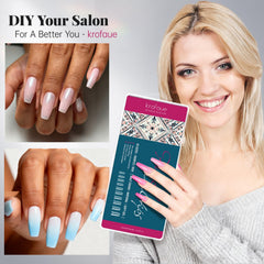 Krofaue flexible nail tip material stays true under glue and topcoat