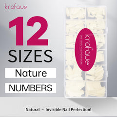 Krofaue half-cover nails with 12 sizes ensure a precise fit for most fingers
