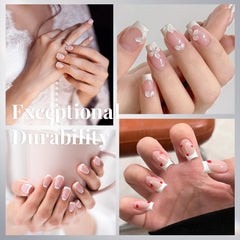 Krofaue half-wrap nails natural edge enhances natural-looking extensions.