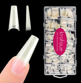 Krofaue natural acrylic nail tips square 600pcs in box for salon and DIY use.