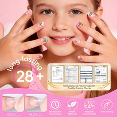Krofaue press-on nails for kids enable quick DIY nail art sessions.