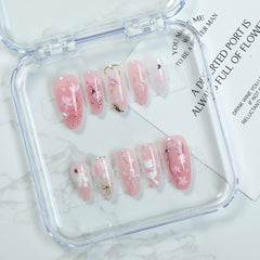KRTBKR cute cat nails in almond shape for chic everyday style