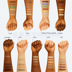 Kryolan Concealer Circle swatches demonstrate inclusive shades for precise skin tone matching.