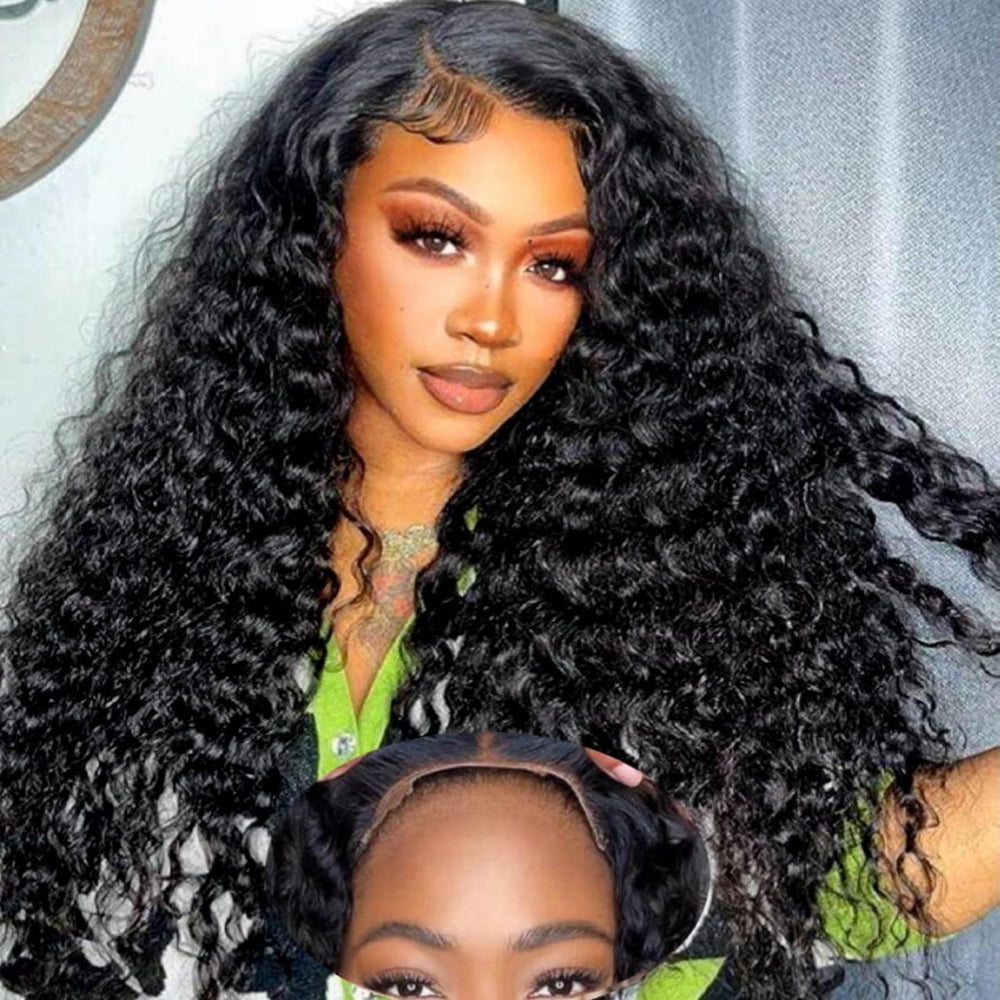 Ksfull 5x5 HD lace closure wig front view with natural hairline