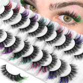 KUCKOW colored eyelashes with green tips add a playful pop to everyday looks