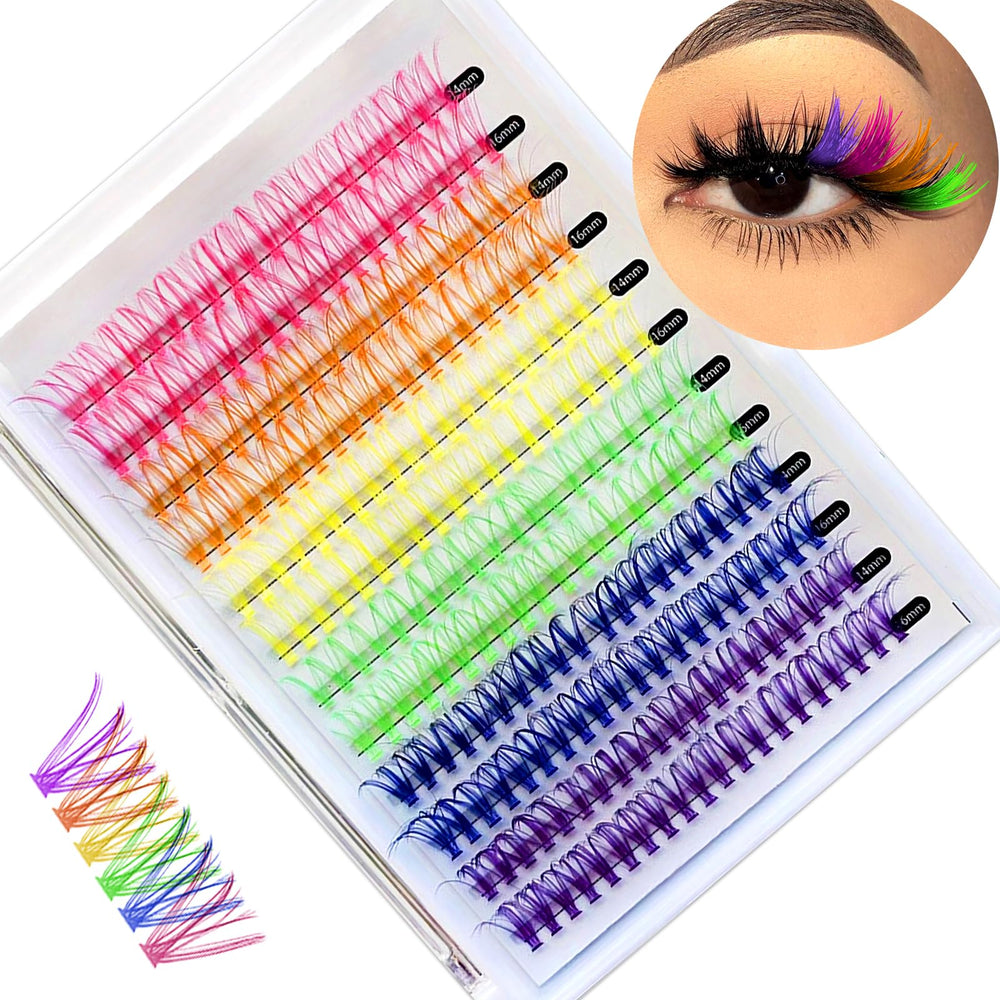 KUCKOW fairy colored lash clusters packaging view for easy DIY glam