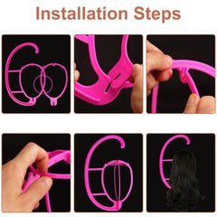 Kuklipjim wig dryer stand speeds gentle air-drying of wigs.