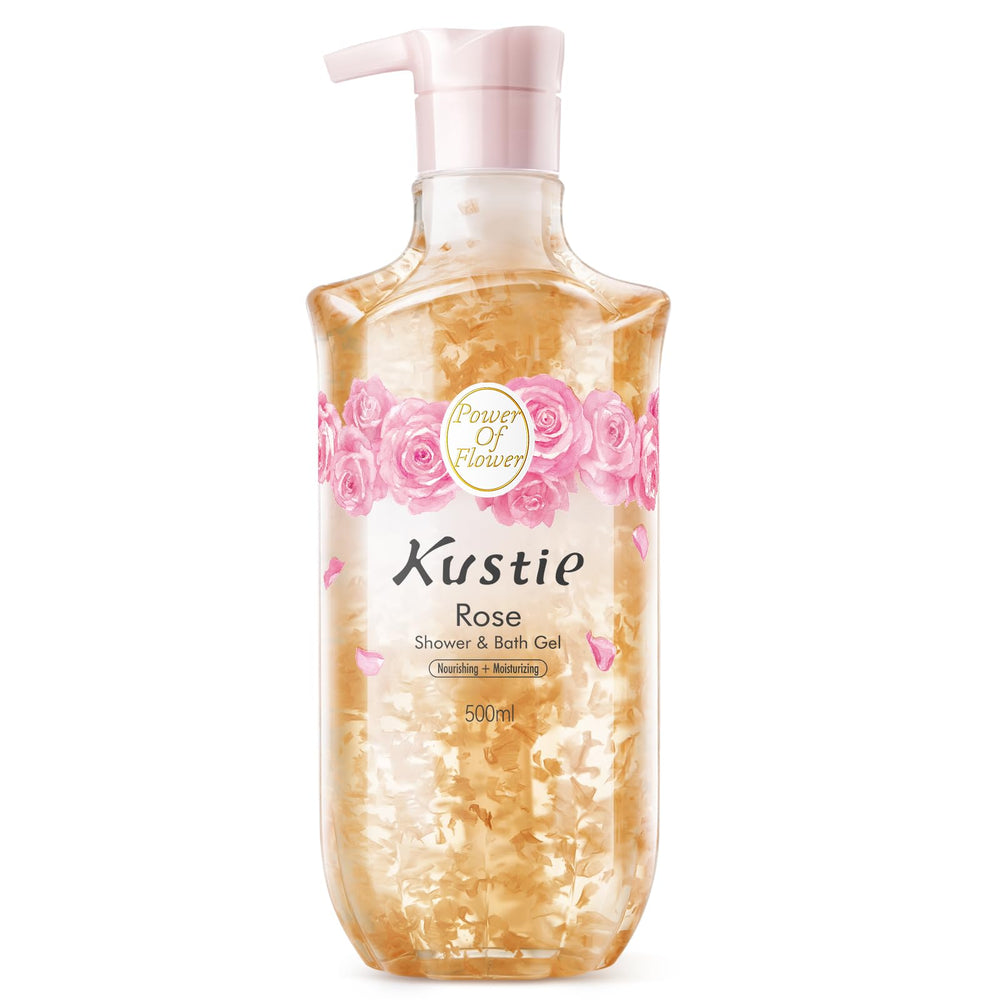 Kustie Rose Petal Body Wash with real petals for luxurious cleansing