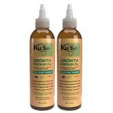 Kuza Premium Growth Oil bottle front view, highlighting moisturizing and conditioning benefits.