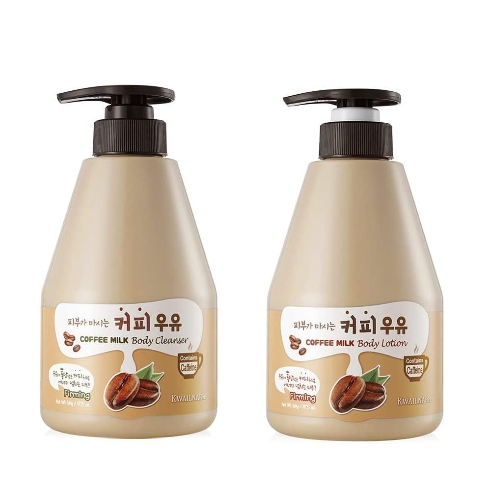 Kwailnara WELCOS Coffee Milk Body Wash bottle pump refreshing cleanse.