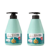 Kwailnara Welcos Dalgona Milk Body Wash bottle with rich lather for daily cleansing.