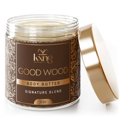 KXNG Cosmetics Organic Shea Body Butter front view in 4oz jar for rich hydration