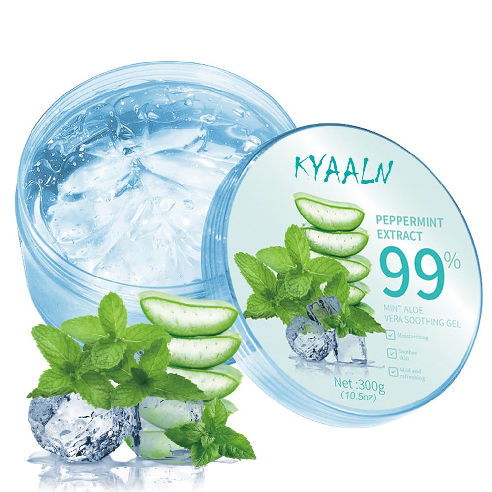 KYAALN Aloe Gel with fresh leaves for quick skin hydration