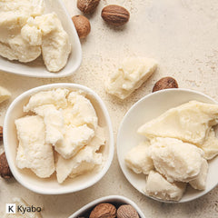 Kyabo Shea Butter on skin provides lasting softness and glow.