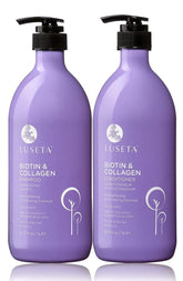 L LUSETA Biotin & Collagen Shampoo bottle for stronger, fuller-looking hair