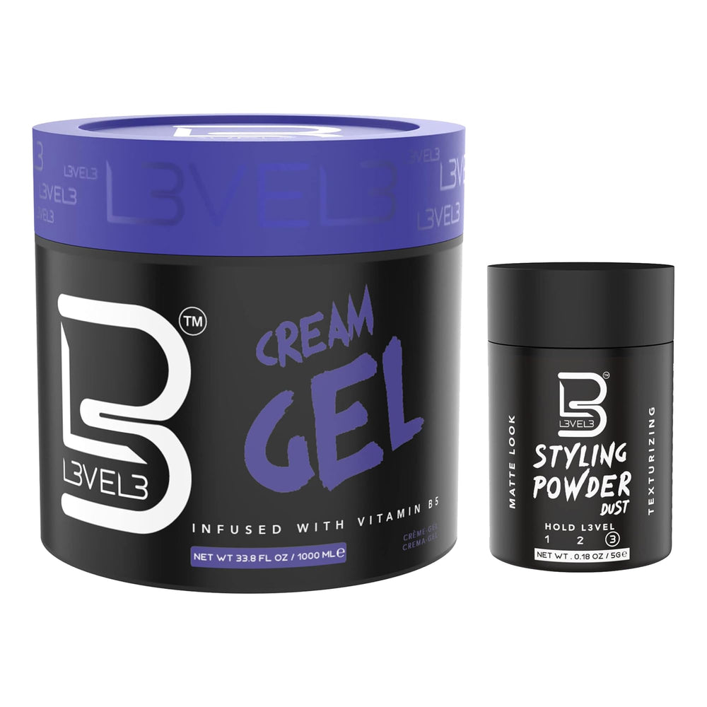 L3 Level 3 Cream Gel packaging on display highlighting premium bottle design for easy styling