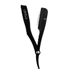L3 blades shaping facial hair with a clean edge.