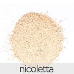Texture swatch close-up shows silky mineral finish and buildable coverage