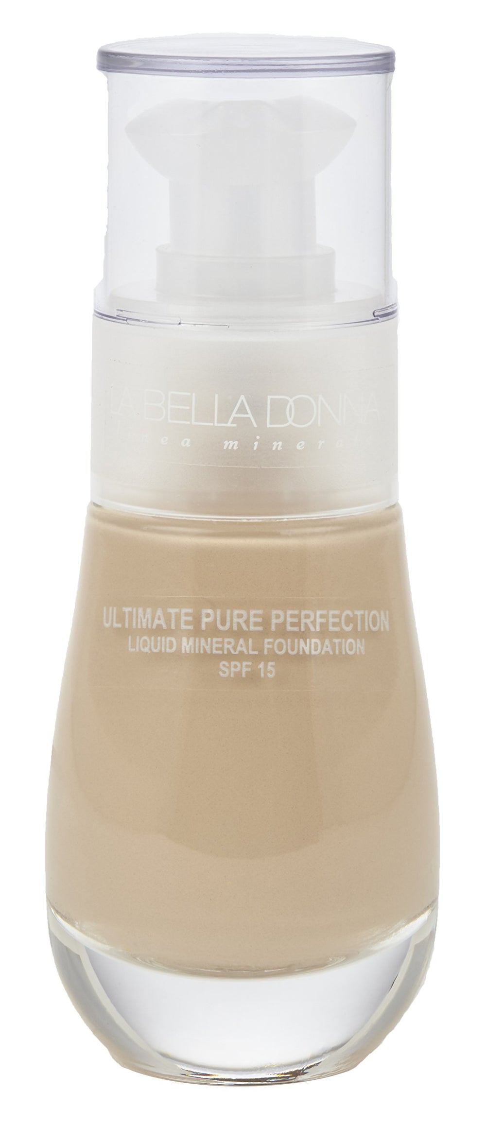 La Bella Donna Nicoletta liquid foundation bottle with SPF 15 delivering radiant coverage.