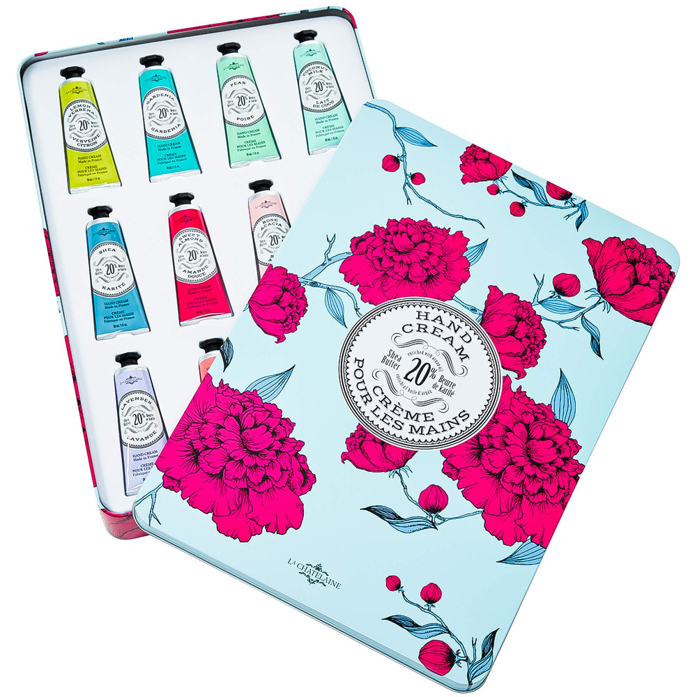 La Chatelaine deluxe hand cream gift tin with elegant packaging, ideal for gifting