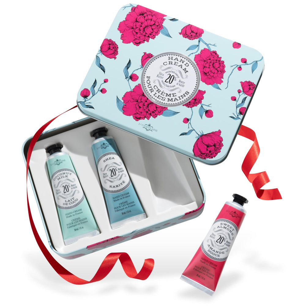 La Chatelaine hand cream travel tin front view for on-the-go hydration