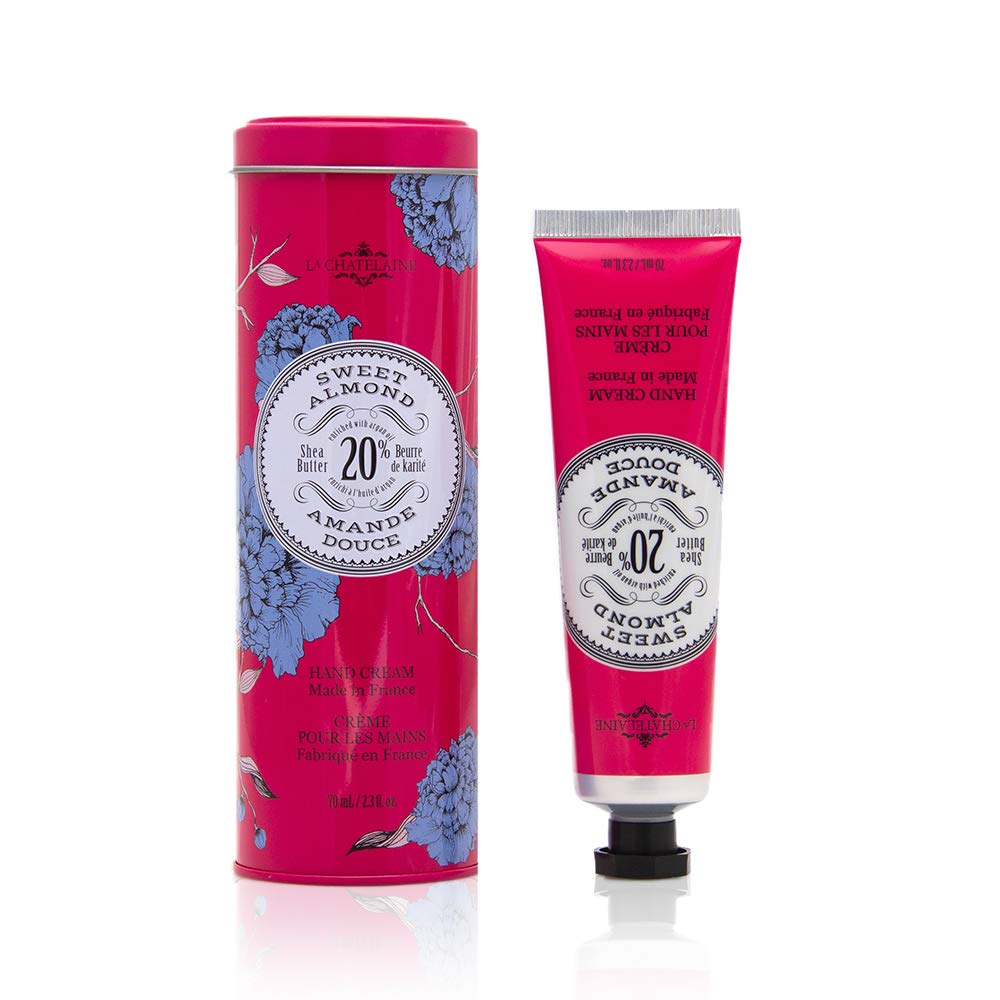 La Chatelaine Shea Butter Hand Cream tin close-up, premium gift option.
