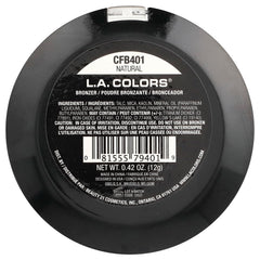 L.A. COLORS Bronzer Natural CFB401 swatches reveal rich, blendable bronze tones.