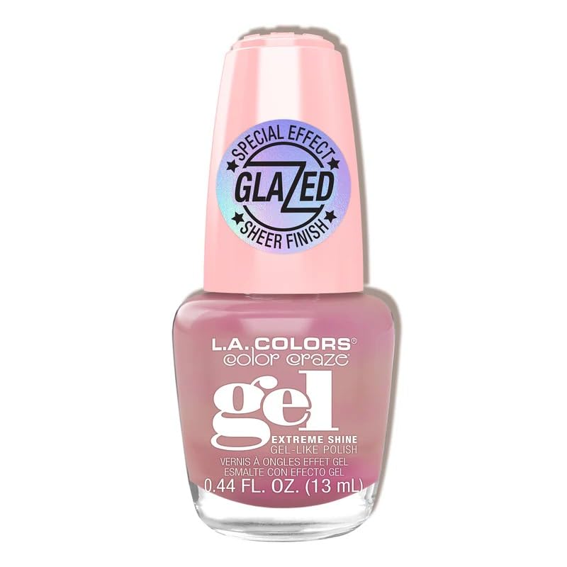 L.A. COLORS Glazed Gel Polish Eternal Glow close-up highlights glossy shine for chic nails