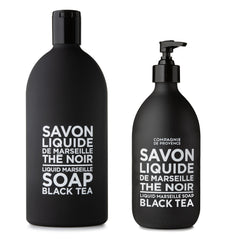 La Compagnie de Provence Black Tea liquid soap in glass pump bottle for silky hand cleansing