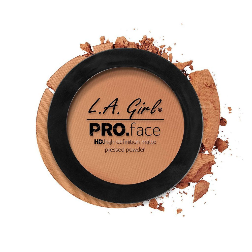 LA Girl HD Pro Matte Powder in Warm Caramel compact for a natural, long-lasting matte finish