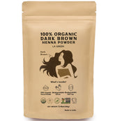 LA GREEN henna powder packaging highlights organic origin for natural hair color.