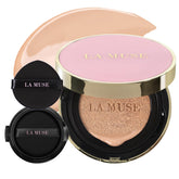 LA MUSE Correct Care Cushion compact packaging for on-the-go touch-ups with lightweight coverage.