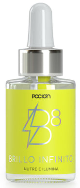 La Pocion B8 multifunctional hair oil bottle showing silicone-free formula for hydration and shine