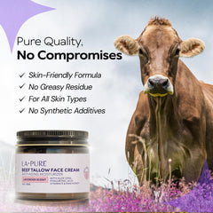 LA PURE Beef Tallow Face Cream with aloe leaf for soothing care