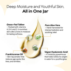 LA PURE Beef Tallow Face Cream jar closeup reveals creamy, lightweight texture