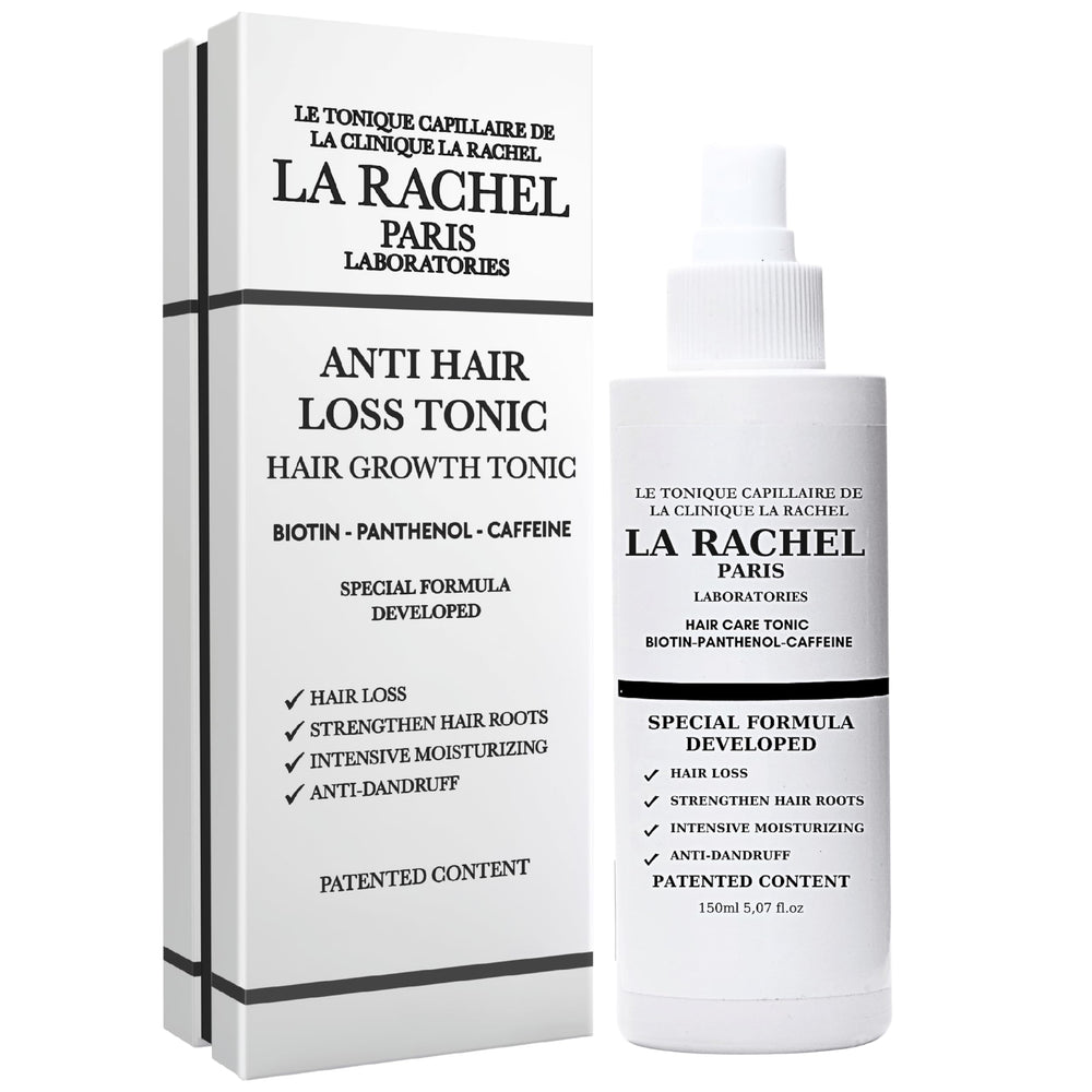 La Rachel anti-hair loss tonic bottle for easier daily use and healthier-looking hair.