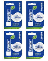 Labello Classic Care lip balm 4-pack tubes for daily hydration and protection.