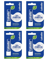 Labello Classic Care lip balm 4-pack tubes for daily hydration and protection.