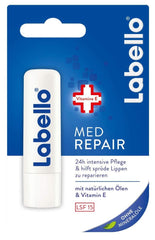 Trio display of Labello Med Repair for on-the-go lip care