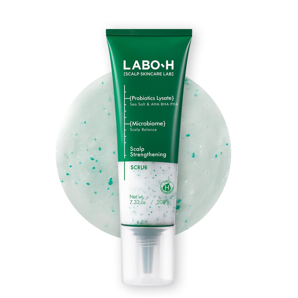 LABO-H scalp scrub close-up with rosemary and sea salt for soothing exfoliation.
