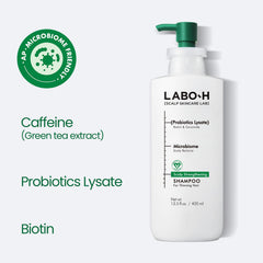 LABO-H Scalp Strengthening Shampoo lather close-up showing creamy, nourishing texture