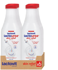 Lactovit LACTOUREA: bouteille gel-douche hydratante pour peau sèche.