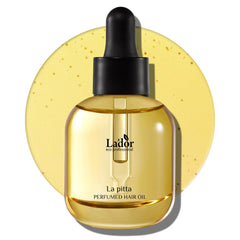 LADOR Hair Perfume Oil bottle with glossy finish and frizz control.