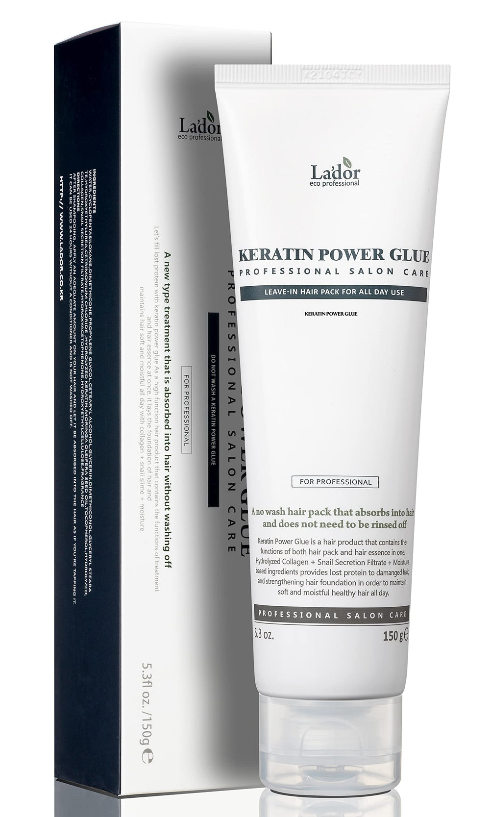 LA'DOR Keratin Power Glue bottle with sleek packaging for quick daily nourishment