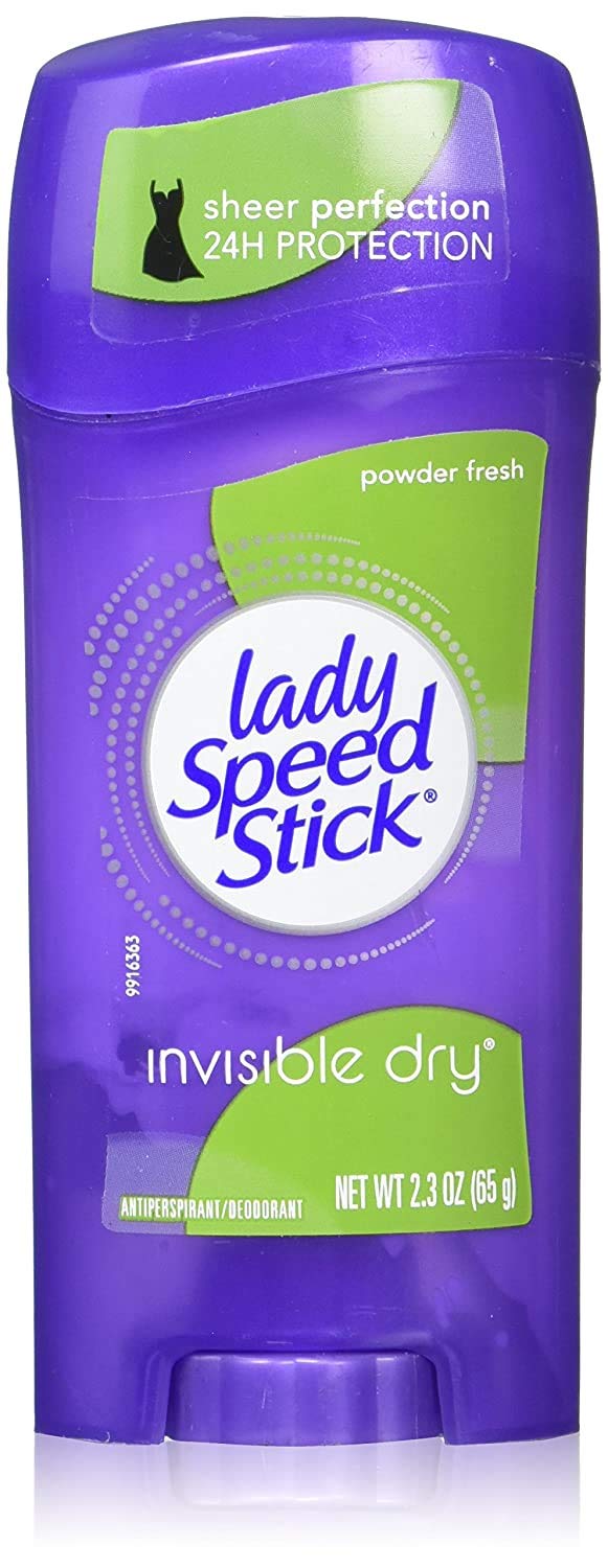 Lady Speed Stick Invisible Dry Powder Fresh bottle offers all-day freshness.