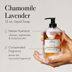 LAFCO New York Chamomile Lavender 2-pack on display for moisture and skin care