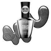 L.A. Girl Liquid Chrome Nail Polish Gunmetal Gray bottle with metallic shine.